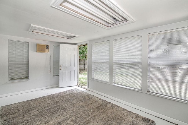 5714 Stage Line Dr, Arlington, TX 76017 - unfurnished sunroom featuring a wall mounted air conditioner