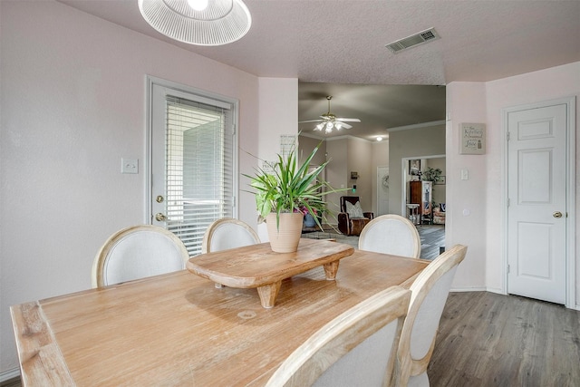 953 Mesa Vista Dr, Crowley, TX 76036 - dining room with a ceiling fan and light wood-style floors