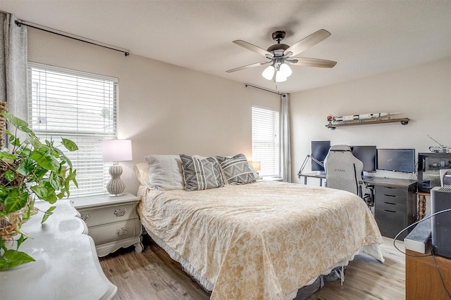 953 Mesa Vista Dr, Crowley, TX 76036 - bedroom featuring wood finished floors and ceiling fan