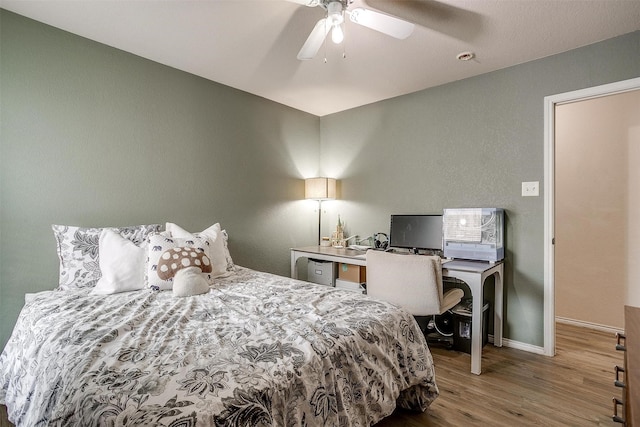 953 Mesa Vista Dr, Crowley, TX 76036 - bedroom with wood finished floors and ceiling fan