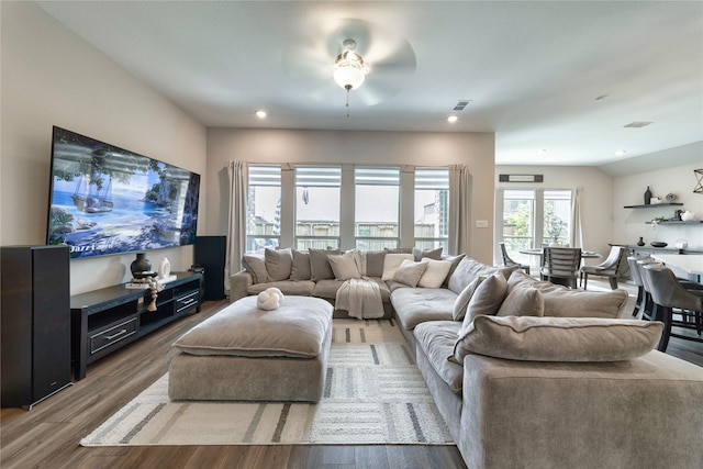 3604 Chapman Cir, Rowlett, TX 75089 - living room featuring wood finished floors and recessed lighting
