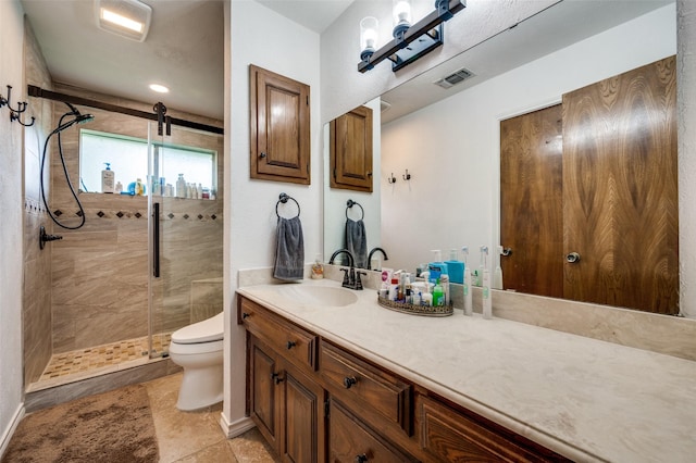 4645 Pecan Place Dr, Mckinney, TX 75071 - full bath featuring vanity, a stall shower, and tile patterned floors