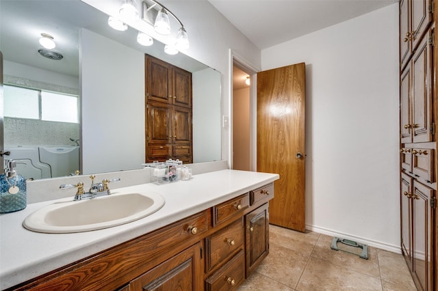 4645 Pecan Place Dr, Mckinney, TX 75071 - full bath featuring vanity and tile patterned flooring