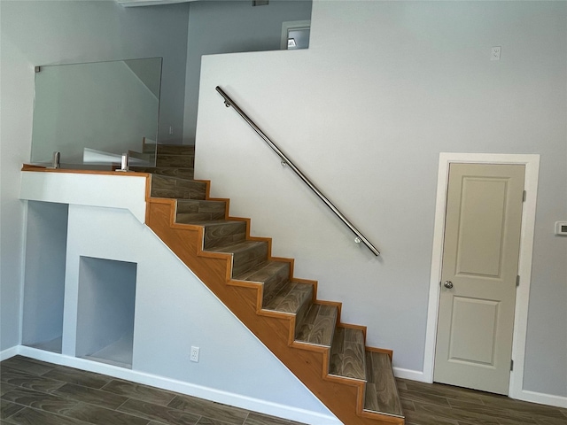 629 Kimbrough St, White Settlement, TX 76108 - stairway with baseboards and wood finished floors