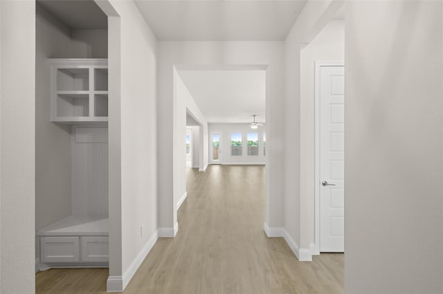 2413 Rams Horn, Waxahachie, TX 75167 - hallway with light wood-type flooring and baseboards