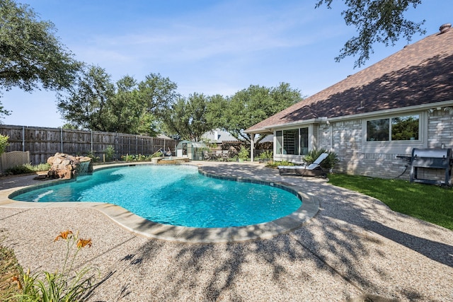 4003 Randall Ln, Carrollton, TX 75007 - view of swimming pool featuring a fenced backyard and a patio