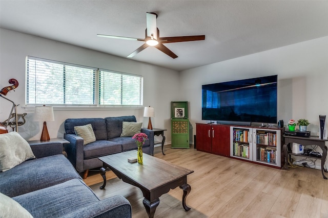 4105 Micki Lynn Ave, Fort Worth, TX 76107 - living area with ceiling fan and wood finished floors