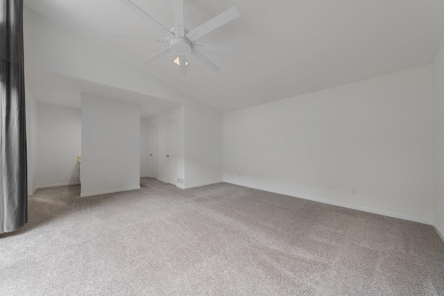 1705 Yorkshire Dr, Richardson, TX 75082 - additional living space featuring carpet flooring, lofted ceiling, and a ceiling fan