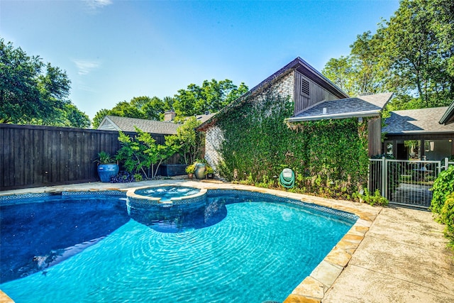 1705 Yorkshire Dr, Richardson, TX 75082 - view of swimming pool with a fenced backyard and a pool with connected hot tub