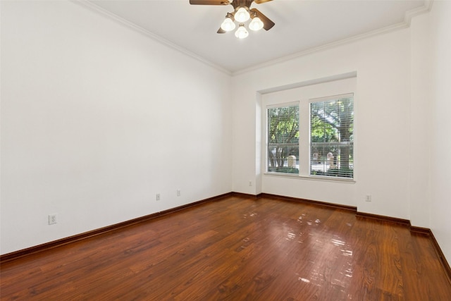 2930 Coteau Way, Dallas, TX 75227 - spare room with ornamental molding, ceiling fan, and wood finished floors