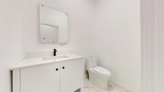3418 Borger St, Dallas, TX 75212 - half bath with vanity and marble finish floors