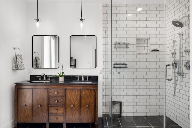 5610 Vanderbilt Ave, Dallas, TX 75206 - full bathroom with a shower stall and double vanity