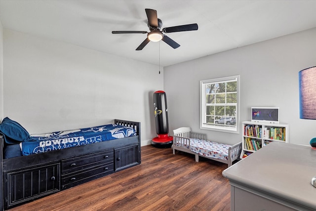 25 W Parnell St, Denison, TX 75020 - bedroom with wood finished floors and ceiling fan