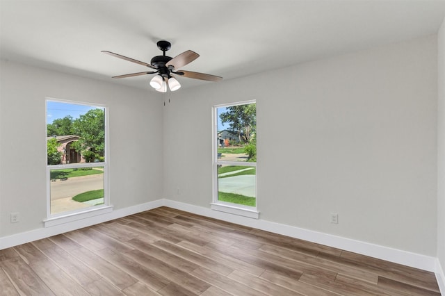 2917 NW Loraine St, Fort Worth, TX 76106 - spare room with wood finished floors and ceiling fan
