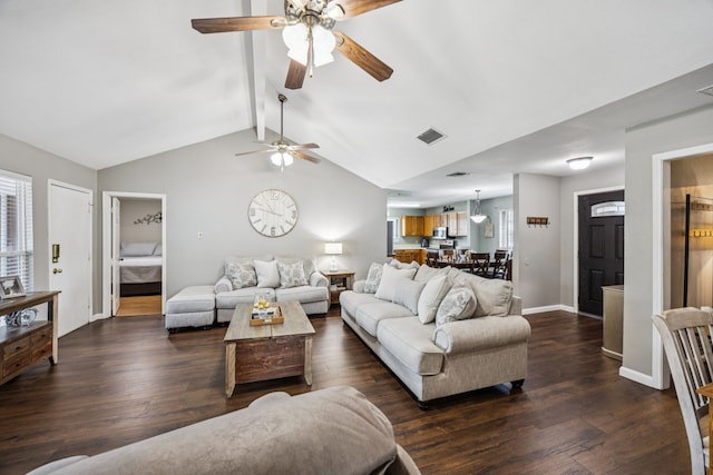 1502 Bette Dr, Mesquite, TX 75149 - living room with a ceiling fan and dark wood-type flooring