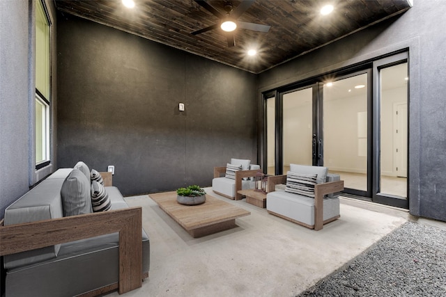 1521 N Haskell Ave, Dallas, TX 75204 - view of patio featuring an outdoor hangout area and a ceiling fan