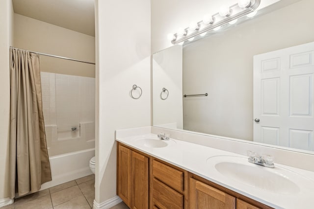 6602 Orange Blossom Dr, Midlothian, TX 76065 - full bathroom with tile patterned flooring, shower / bath combo, and double vanity