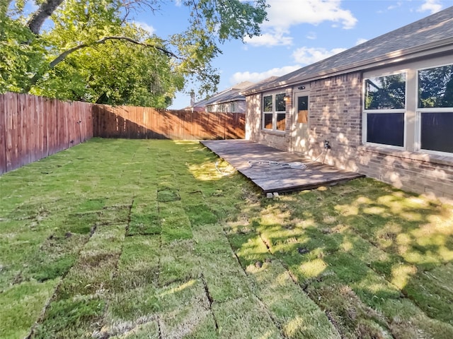 1409 Rivers Creek Ln, Little Elm, TX 75068 - fenced backyard with a wooden deck