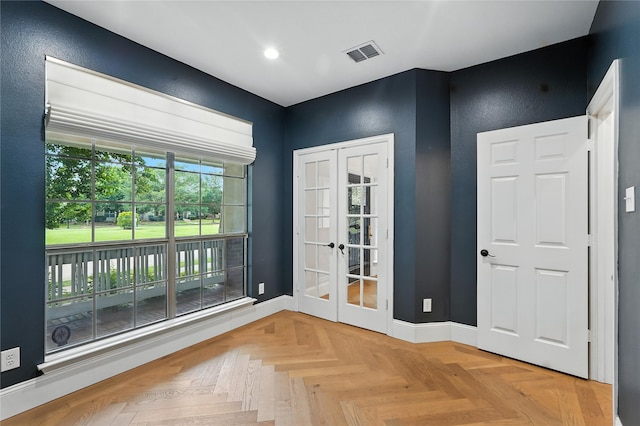 2705 Jackson Dr, Melissa, TX 75454 - unfurnished room with french doors, recessed lighting, and a textured wall
