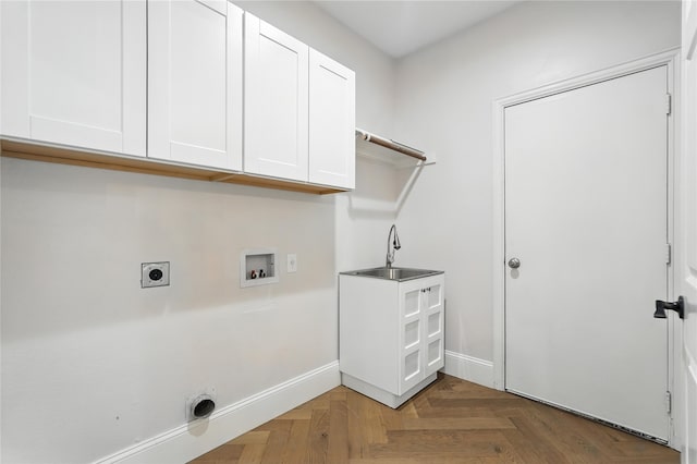 2705 Jackson Dr, Melissa, TX 75454 - laundry room with cabinet space, electric dryer hookup, and washer hookup