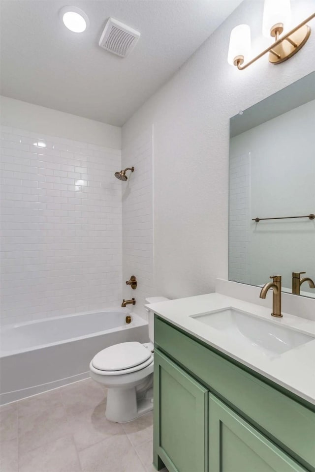 304 Ridge Dr, Justin, TX 76247 - bathroom featuring vanity, shower / tub combination, and tile patterned floors