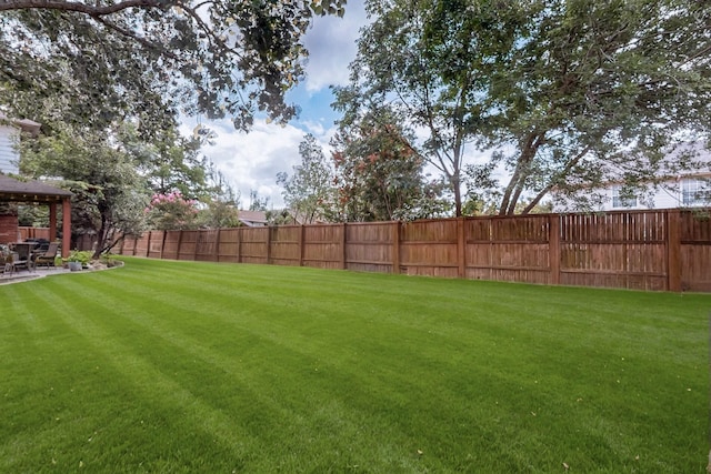 236 Hope Cir, Murphy, TX 75094 - fenced backyard featuring a gazebo and a patio