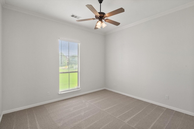 6417 Gehrig Cir, Burleson, TX 76028 - carpeted empty room featuring a ceiling fan and crown molding