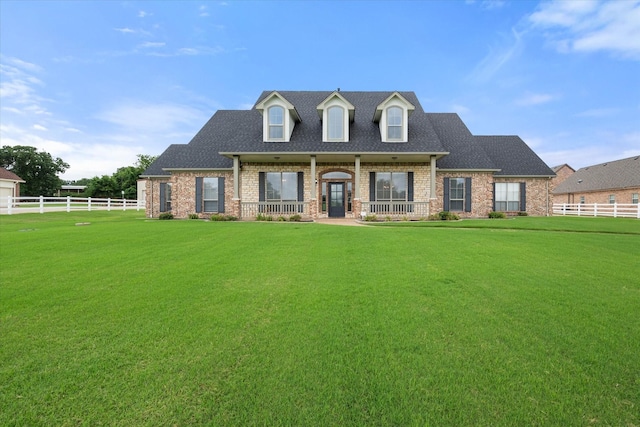 6417 Gehrig Cir, Burleson, TX 76028 - cape cod-style house with brick siding, a porch, and roof with shingles