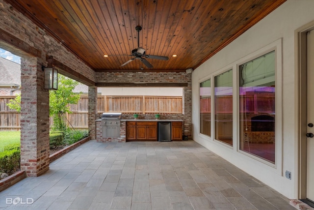 1030 Winterberry Ln, Shreveport, LA 71106 - view of patio / terrace featuring ceiling fan and area for grilling