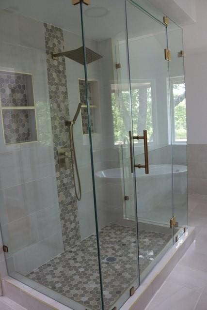 129 Oak Trl, Burleson, TX 76028 - full bath with tile patterned flooring and a shower stall