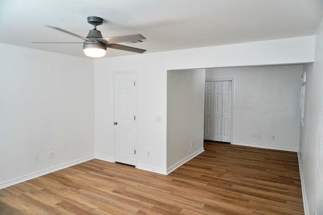 3429 Willowcrest Dr, North Richland Hills, TX 76117 - unfurnished bedroom featuring light wood-type flooring and ceiling fan