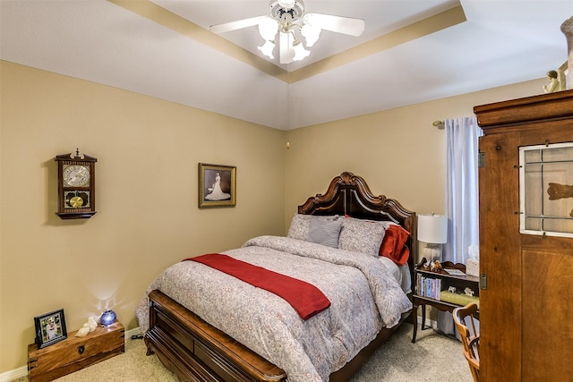 120 Driftwood Ln, Waxahachie, TX 75165 - bedroom featuring carpet, ceiling fan, and a raised ceiling
