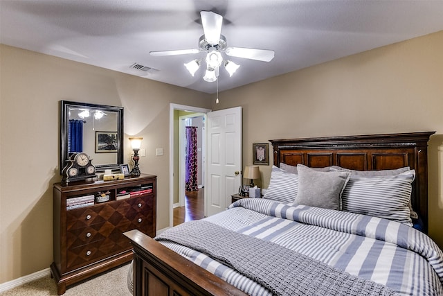 120 Driftwood Ln, Waxahachie, TX 75165 - bedroom featuring ceiling fan and light colored carpet