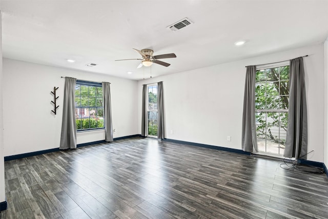 1212 E Mulkey St, Fort Worth, TX 76104 - unfurnished room with ceiling fan, wood finished floors, and recessed lighting