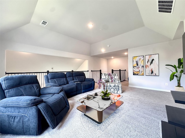 7204 Silent Mill Rd, Arlington, TX 76001 - carpeted living room with vaulted ceiling and baseboards