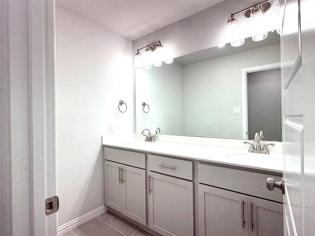 7204 Silent Mill Rd, Arlington, TX 76001 - full bathroom with double vanity and tile patterned floors