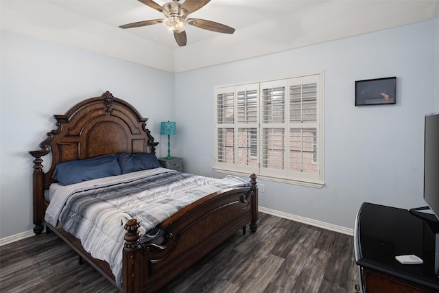 4309 Founders Dr, Rowlett, TX 75089 - bedroom featuring dark wood-type flooring and ceiling fan