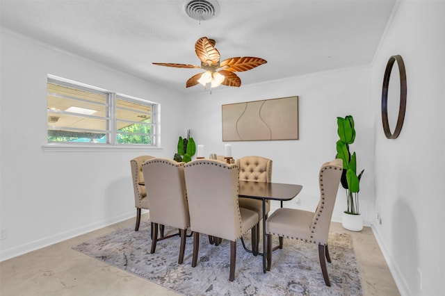 5624 Waltham Ave, Fort Worth, TX 76133 - dining area featuring ceiling fan and baseboards