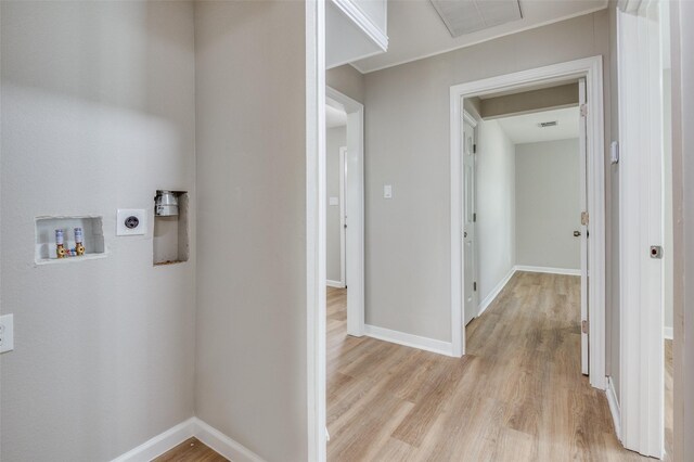 1712 Arbor Ln, Arlington, TX 76010 - corridor featuring light wood-type flooring and baseboards