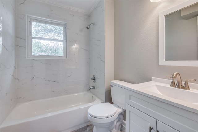 1712 Arbor Ln, Arlington, TX 76010 - bathroom with vanity, shower / tub combination, and ornamental molding