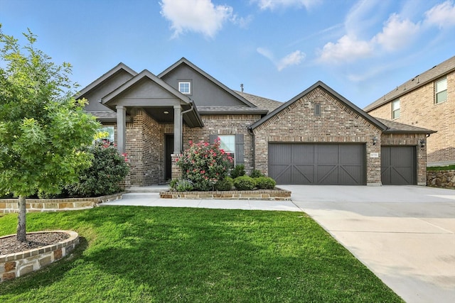 11720 Bull Creek Dr, Northlake, TX 76226 - view of front of property with a garage, a front yard, concrete driveway, brick siding, and roof with shingles