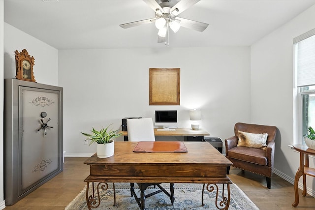 11720 Bull Creek Dr, Northlake, TX 76226 - office with light wood-style floors and ceiling fan