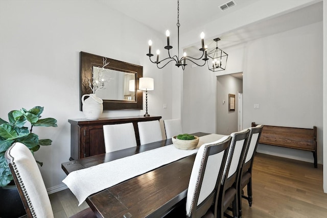 11720 Bull Creek Dr, Northlake, TX 76226 - dining area featuring a chandelier and wood finished floors