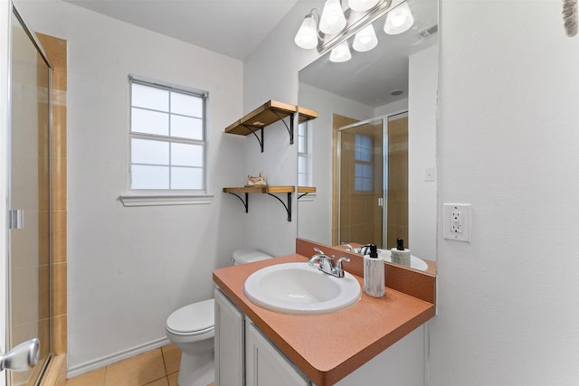 3227 Baskin Dr, Lancaster, TX 75134 - bathroom with vanity, a tile shower, and tile patterned flooring