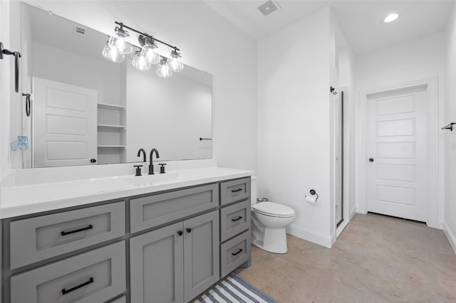 177 Mel Dr, Woodway, TX 76712 - full bath with vanity, concrete flooring, and recessed lighting