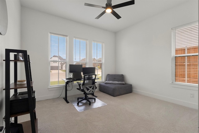 1301 Incline Cir, Garland, TX 75040 - office with a ceiling fan and carpet