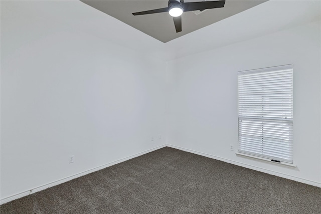 7064 Dreammaker Way, Frisco, TX 75035 - unfurnished room featuring dark colored carpet, a ceiling fan, and lofted ceiling