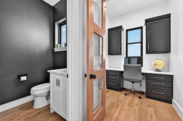 2028 Fox Bend Trce, Gunter, TX 75058 - bathroom featuring wood finished floors, vanity, and french doors