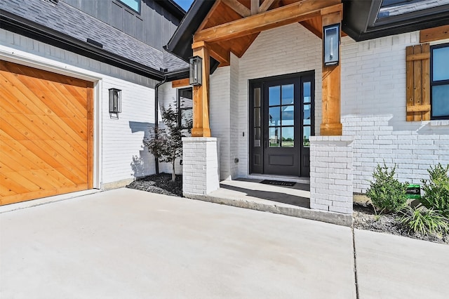 2028 Fox Bend Trce, Gunter, TX 75058 - entrance to property featuring a garage, concrete driveway, and brick siding