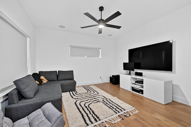 2028 Fox Bend Trce, Gunter, TX 75058 - living room featuring a ceiling fan and wood finished floors